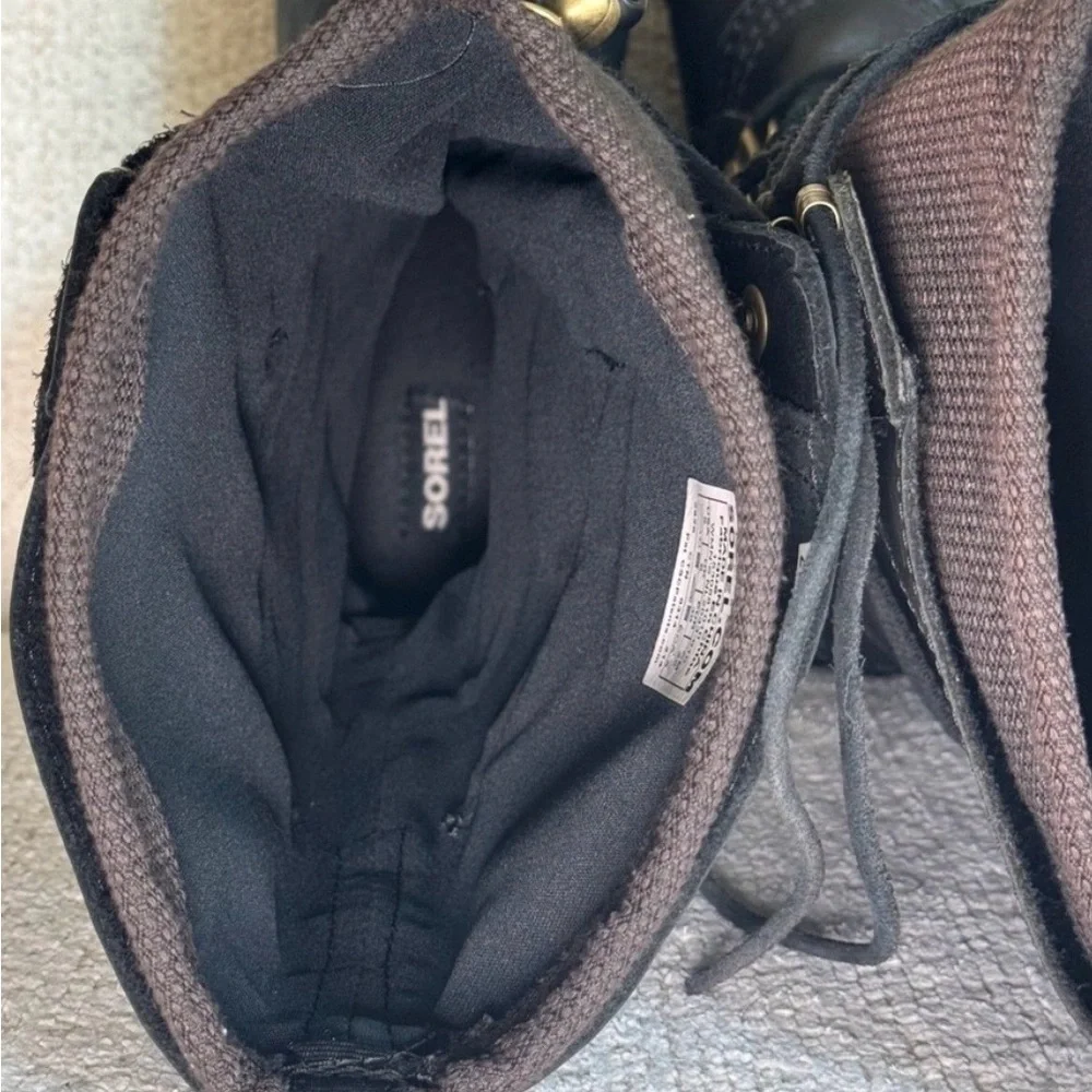 Sorel Conquest Carly Black Women's Winter Lace-Up Boots 8 - Picture 10 of 11